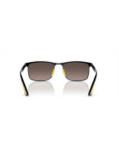 Ray Ban Unisex Polarized Sunglasses, Mirror Gradient Rb3726m In Black On Black