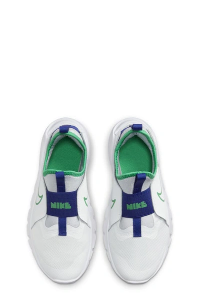 Shop Nike Flex Runner 2 Slip-on Running Shoe In White/ Platinum/ Blue/ Green