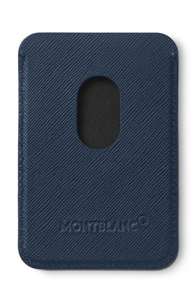 Shop Montblanc Sartorial Leather Card Case In Blue