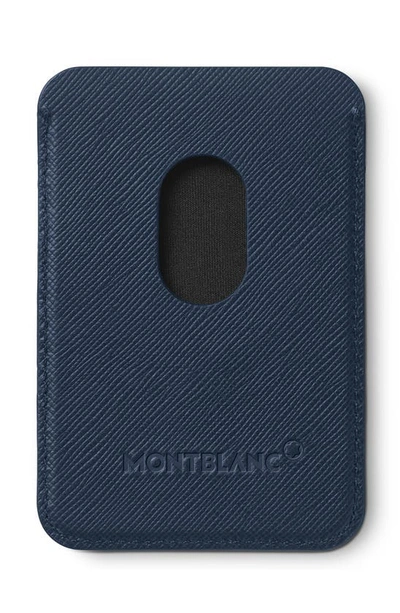 Montblanc Sartorial Leather Card Case In Blue