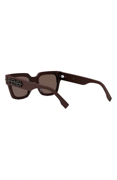 Shop Fendi The Graphy 51mm Geometric Sunglasses In Matte Bordeaux / Brown