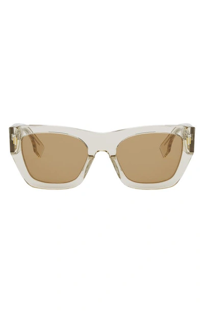 Shop Fendi Roma Rectangular Sunglasses In Shiny Yellow / Roviex