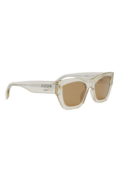 Shop Fendi Roma Rectangular Sunglasses In Shiny Yellow / Roviex