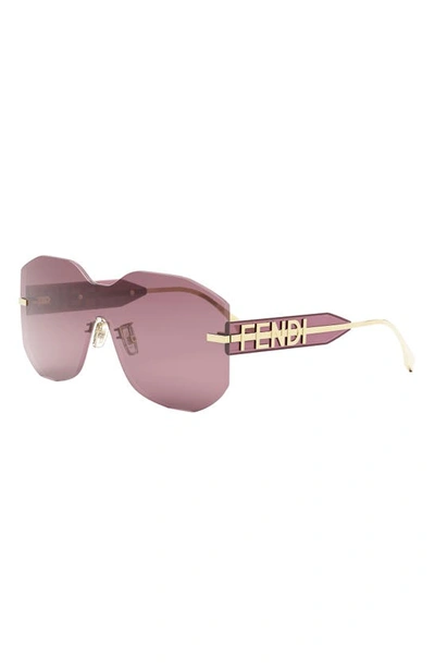 Shop Fendi The Graphy Geometric Sunglasses In Shiny Endura Gold / Violet
