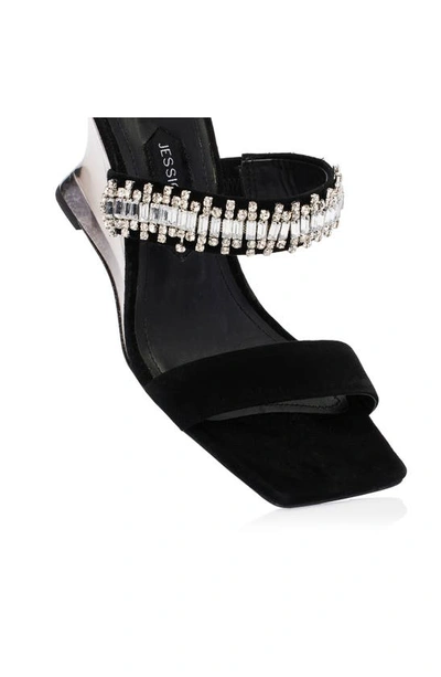 Shop Jessica Rich Gem Wedge Sandal In Noir
