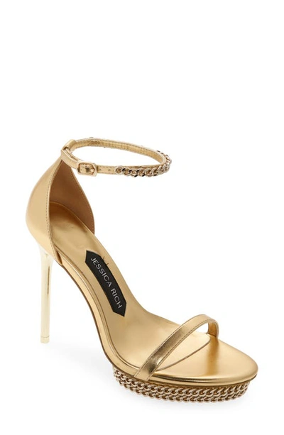 Shop Jessica Rich Jessica Ankle Strap Platform Sandal In Gold