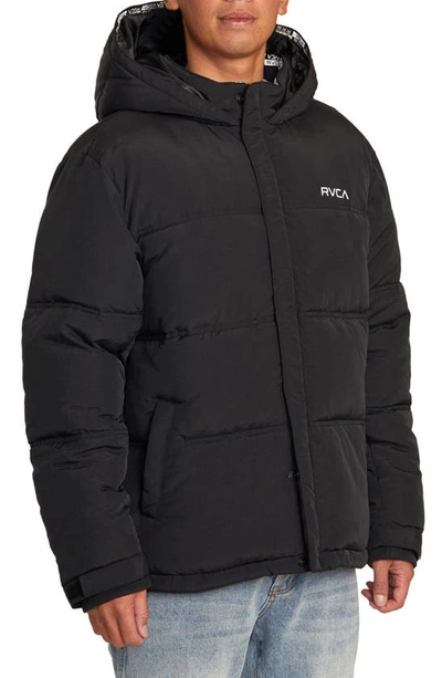 Shop Rvca Balance Water Repellent Puffer Jacket In  Black