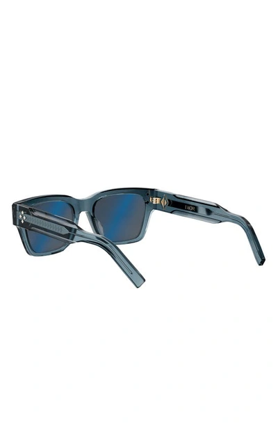 Shop Dior Cd Diamond S2i 54mm Square Sunglasses In Shiny Blue / Smoke