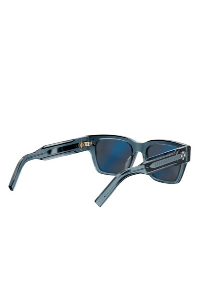 Shop Dior Cd Diamond S2i 54mm Square Sunglasses In Shiny Blue / Smoke