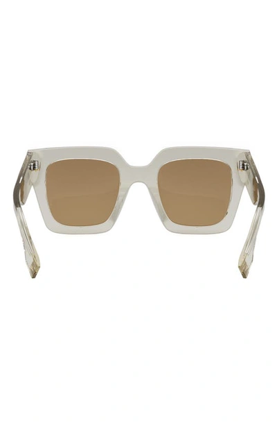 Shop Fendi Roma 50mm Square Sunglasses In Shiny Yellow / Roviex