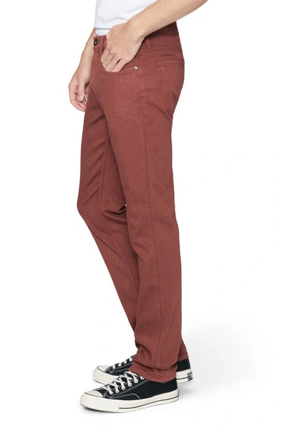 Shop Paige Federal Transcend Slim Straight Leg Jeans In Cherry Cola