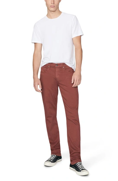 Shop Paige Federal Transcend Slim Straight Leg Jeans In Cherry Cola