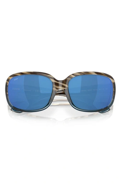 Shop Costa Del Mar Gannet 58mm Mirrored Polarized Pillow Sunglasses In Blue Mirror