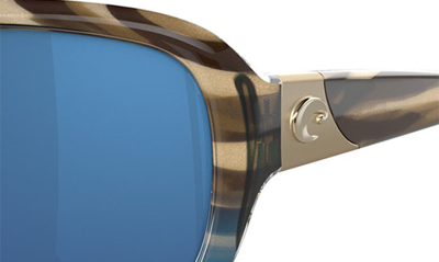 Shop Costa Del Mar Gannet 58mm Mirrored Polarized Pillow Sunglasses In Blue Mirror