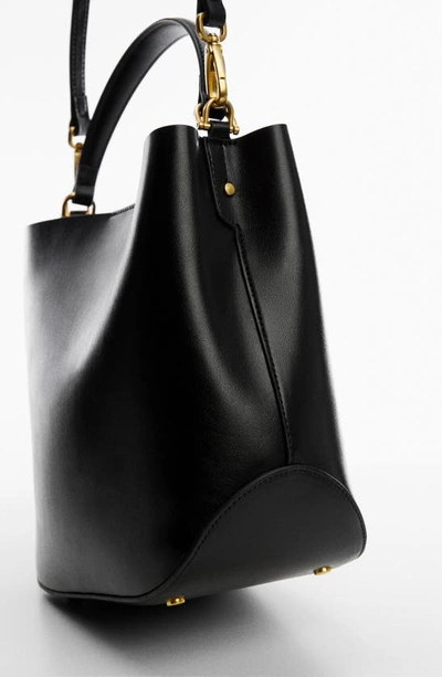 Shop Mango Padlock Faux Leather Shopper Bag In Black