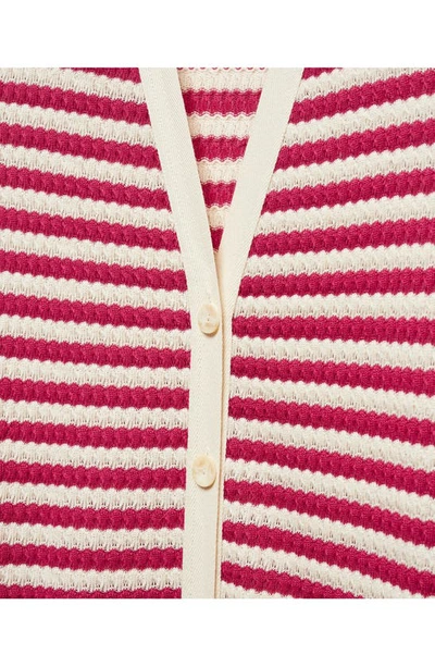 Shop Mango Stripe Jersey Sweater Dress In Fuchsia