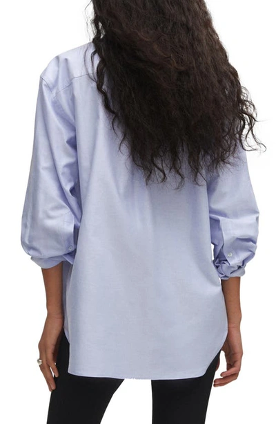 Mango Cotton Poplin Button-up Shirt In Sky Blue