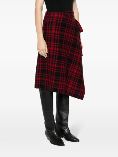 Shop Polo Ralph Lauren Mid A Line Skirt In Red
