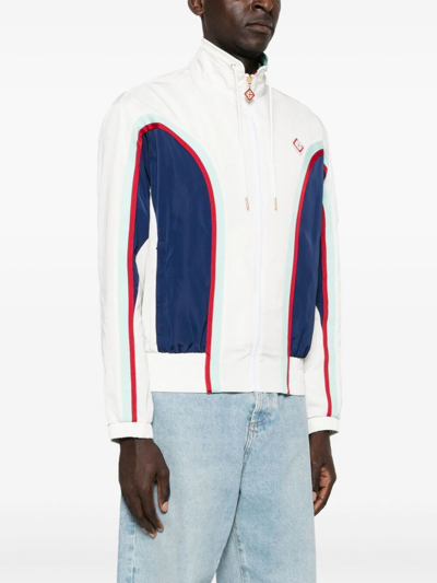 Shop Casablanca Side Panelled Shell Suit Track Jacket In White