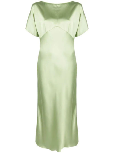 Shop N°21 Short Sleeves Long Dress In Green