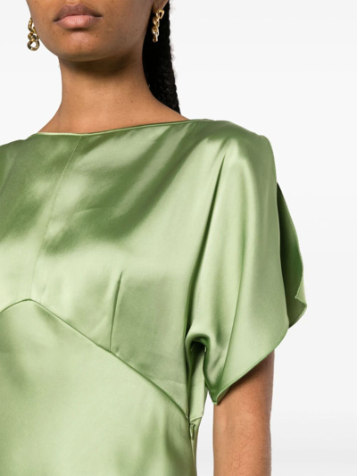 Shop N°21 Short Sleeves Long Dress In Green