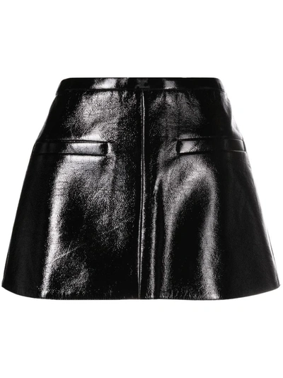 Shop Courrèges Heritage Flared Mini Skirt In Black