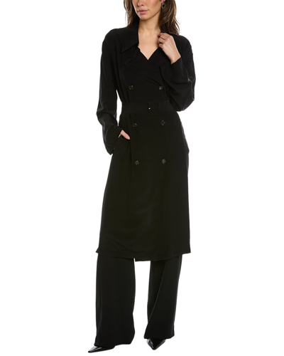 Shop Theory Double-breasted Trench Coat In Black