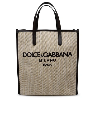 Shop Dolce & Gabbana Shopping Logo In Beige