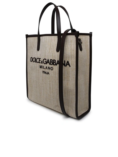Shop Dolce & Gabbana Shopping Logo In Beige