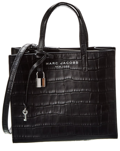 Shop Marc Jacobs Croc Embossed Mini Grind In Black