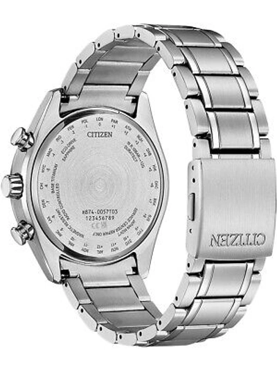 Pre-owned Citizen By1010-81h Eco-drive Moon Phase Titanium Radio Contr.