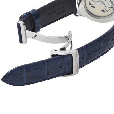 Pre-owned Orient Star Re-at0006l Semi-skeleton Automatic Men's Watch - Blue Dial,