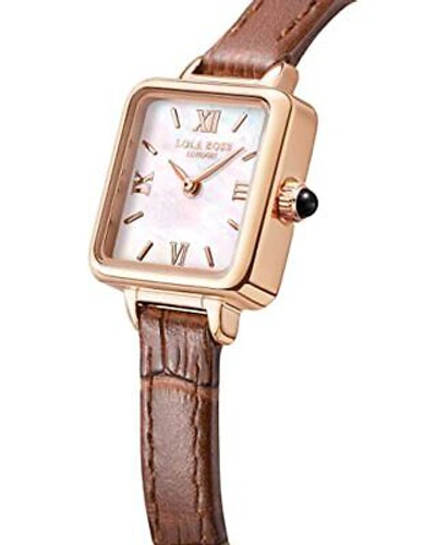 Pre-owned Lola Rose Women's Dainty Watch Genuine Brown Leather Strap Wrist Watch. Mothe... In Brown Leather Band