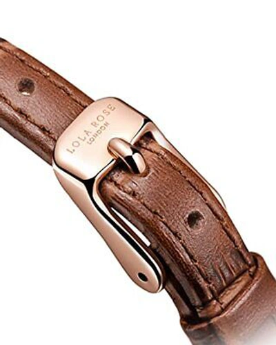 Pre-owned Lola Rose Women's Dainty Watch Genuine Brown Leather Strap Wrist Watch. Mothe... In Brown Leather Band