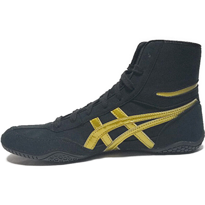 Pre-owned Asics Wrestling Shoes 1083a001 (next Model Of Ex-eo) Black & Gold Men's 5.0-13.5