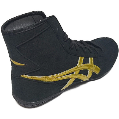 Pre-owned Asics Wrestling Shoes 1083a001 (next Model Of Ex-eo) Black & Gold Men's 5.0-13.5