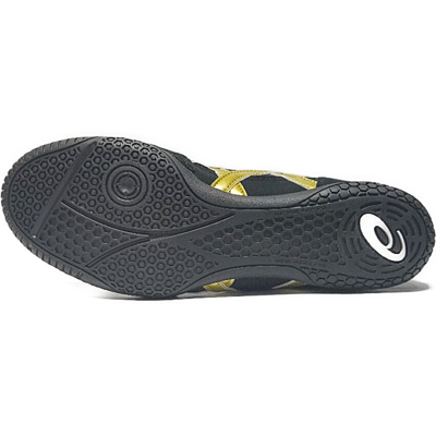 Pre-owned Asics Wrestling Shoes 1083a001 (next Model Of Ex-eo) Black & Gold Men's 5.0-13.5