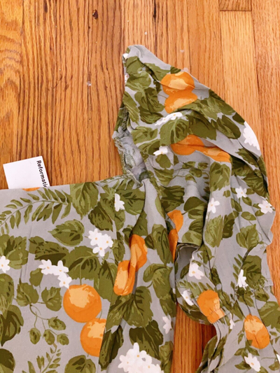 Pre-owned Reformation Mica Orange Print Midi Dress Size 4 Orig. $278