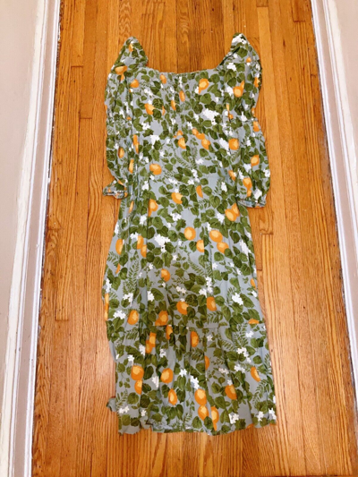 Pre-owned Reformation Mica Orange Print Midi Dress Size 4 Orig. $278