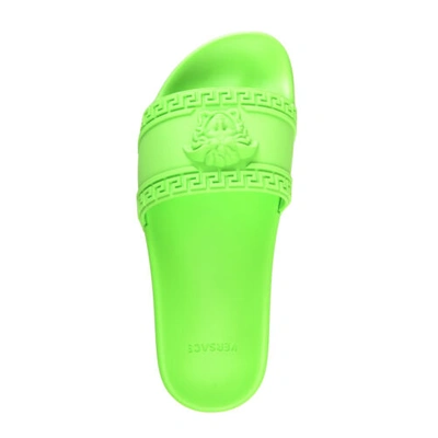 Pre-owned Versace Men's Neon Medusa Head Embossed Pool Slide Flip Flops Shoes