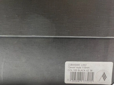 Pre-owned Attico $760 The  Women's Black Devon Patent Mule Slide Sandal Shoes Size 38