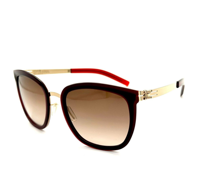 Pre-owned Ic! Berlin Ic Berlin Maira B. Sunglasses Rose-gold-very-berry/summerhaze Lens 52mm