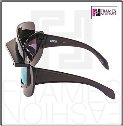 Pre-owned Linda Farrow Ktz Futuristic Mask Shiny Black Lime Mirrored Ktz11 Sunglasses In Green
