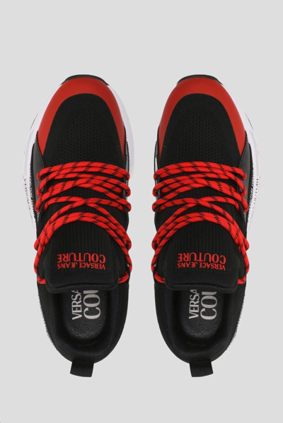 Pre-owned Versace Original  Dyan Sneakers For Men Brand Logo In Black-red