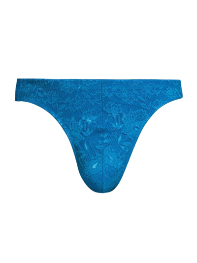 Shop Cosabella Men's Never Classic Lace G-string In Udaipur Blue