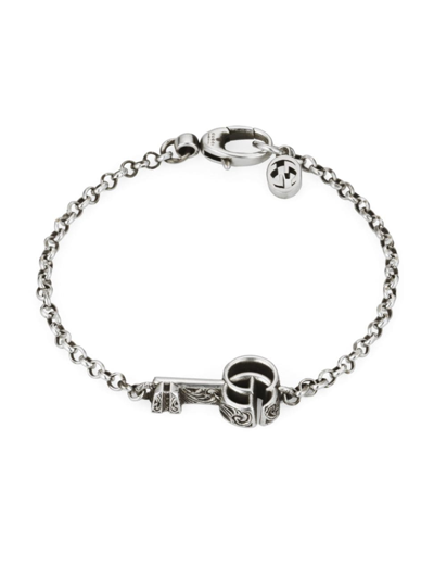 Shop Gucci Women's Gg Marmont Sterling Silver Key Charm Bracelet