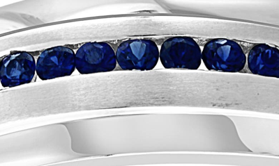 Shop Effy 14k White Gold Channel Set Sapphire Band Ring In Blue