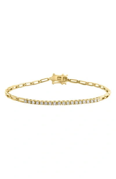 Shop Effy 14k Gold Plated Sterling Silver Diamond Bracelet In Gold Multi