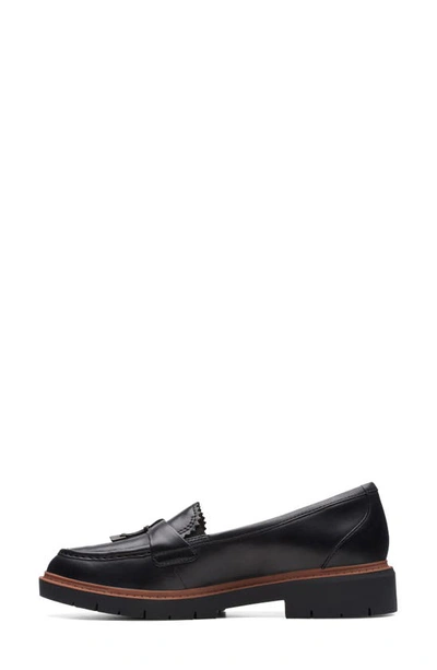 Clarks Women's Westlynn Bella Lug-sole Comfort Loafers In Black Leather
