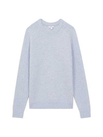 Shop Reiss Men's Millerson Wool-blend Crewneck Sweater In Soft Blue Melange